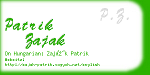 patrik zajak business card